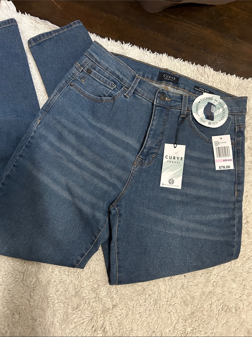Curve Apparel Women's Skinny Jeans — Mid Blue Stretch